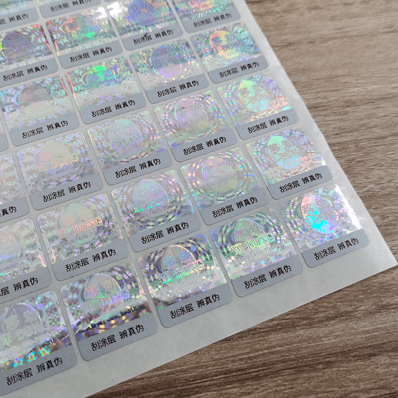 Laser anti-counterfeiting label can scratch the coating Self-adhesive trademark sticker Custom printed labels