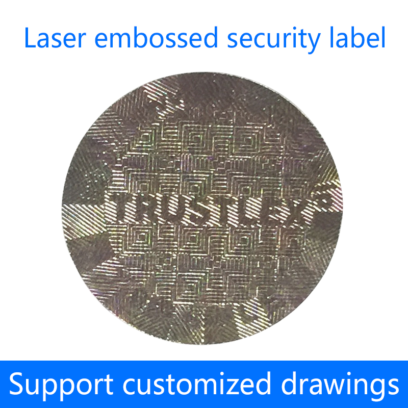 Laser embossed security label Customized trademark stickers