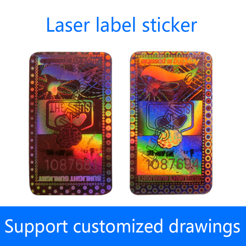 Holographic laser label Frosted rainbow microtext fluorescent anti-counterfeiting label