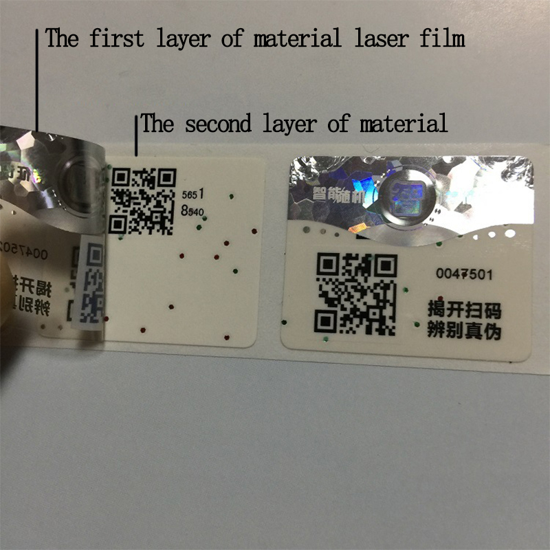 Two-layer material, two-color metal particle QR code, anti-counterfeiting label, customized manufacturer's trademark sticker