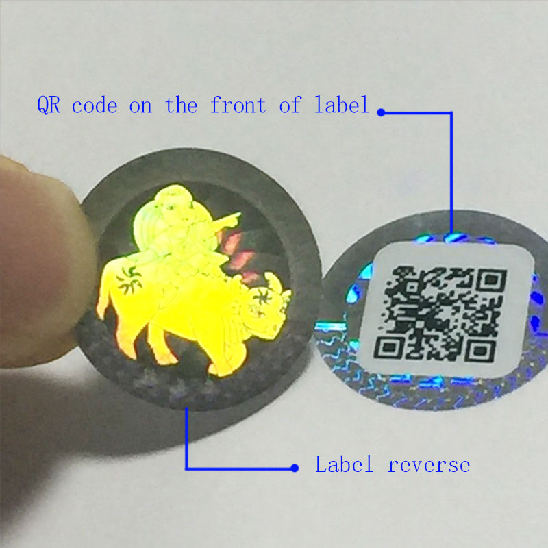 Customized laser anti-counterfeiting label Stickers Double layer security label