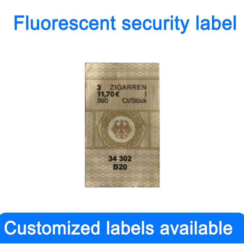 Fluorescent anti-counterfeiting cigarette label Breakpoint fiber sealing sticker Manufacturer custom trademark sticker