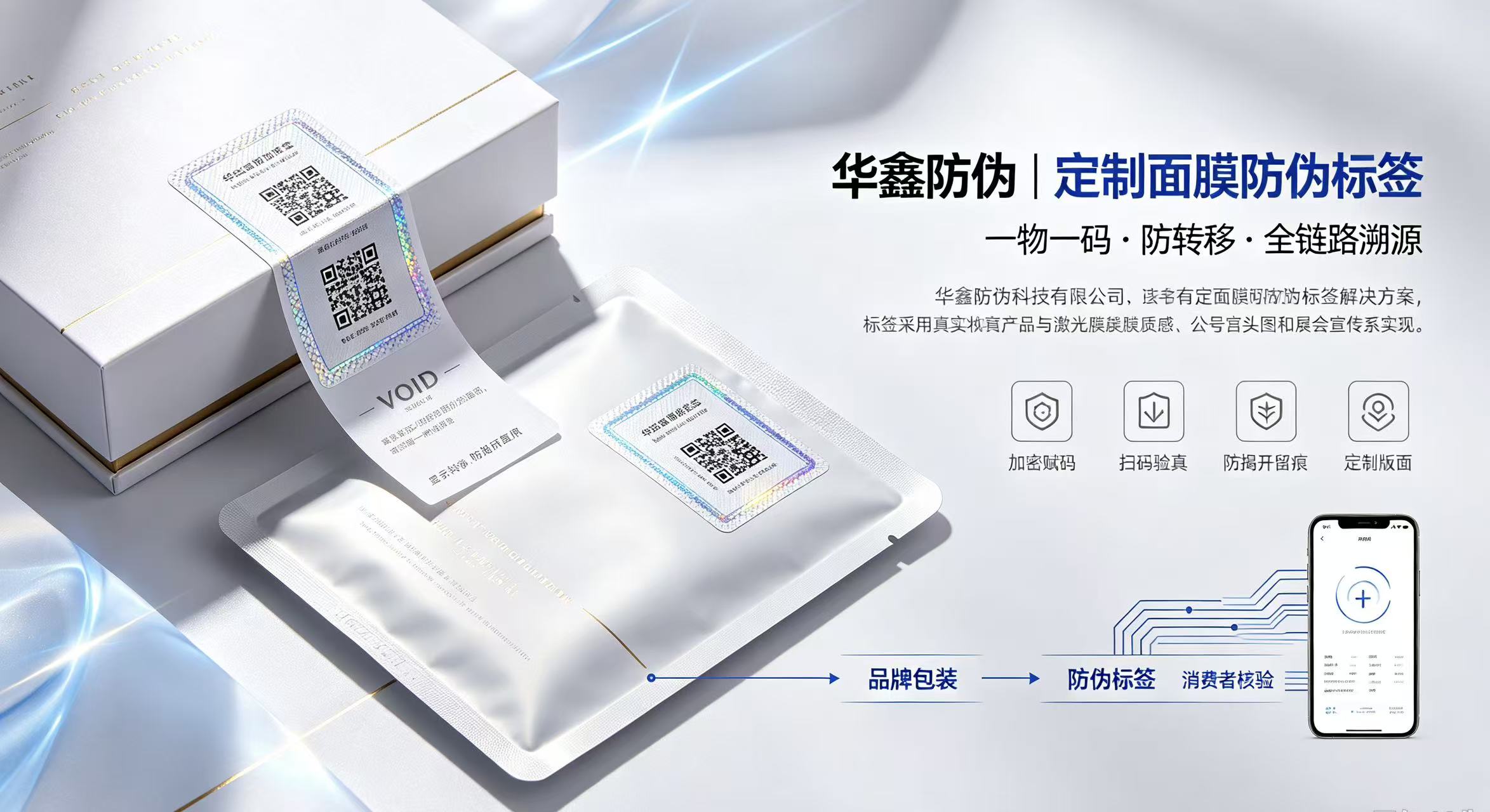 Guarding the authenticity of beauty products! Huaxin Anti-Counterfeiting has launched a dedicated anti-counterfeiting label solution specifically designed for face masks.