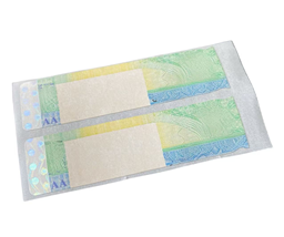 Rainbow gradient micro-text anti-counterfeiting label
